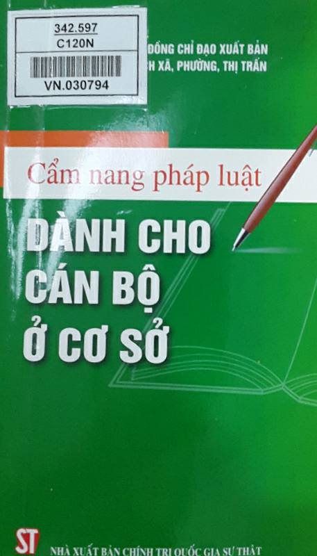 Cẩm nang pháp luật dành cho cán bộ ở cơ sở