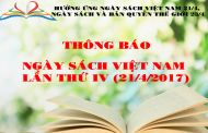 Thông báo Về việc tổ chức Ngày Sách Việt Nam lần thứ IV (21/4/2017)